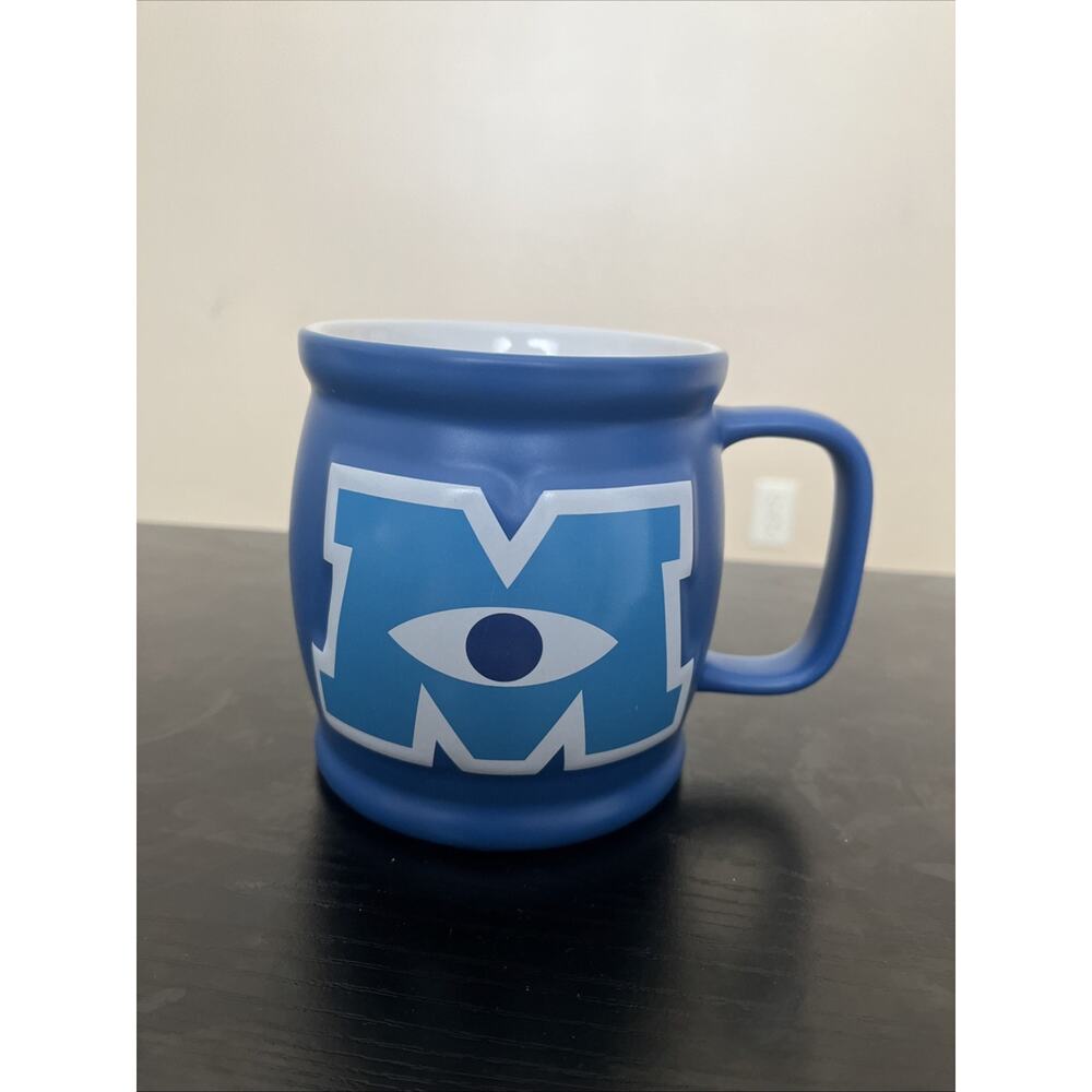 Disney Store Jumbo 22 oz. Monsters Inc University Blue Varsity 3D M Mug